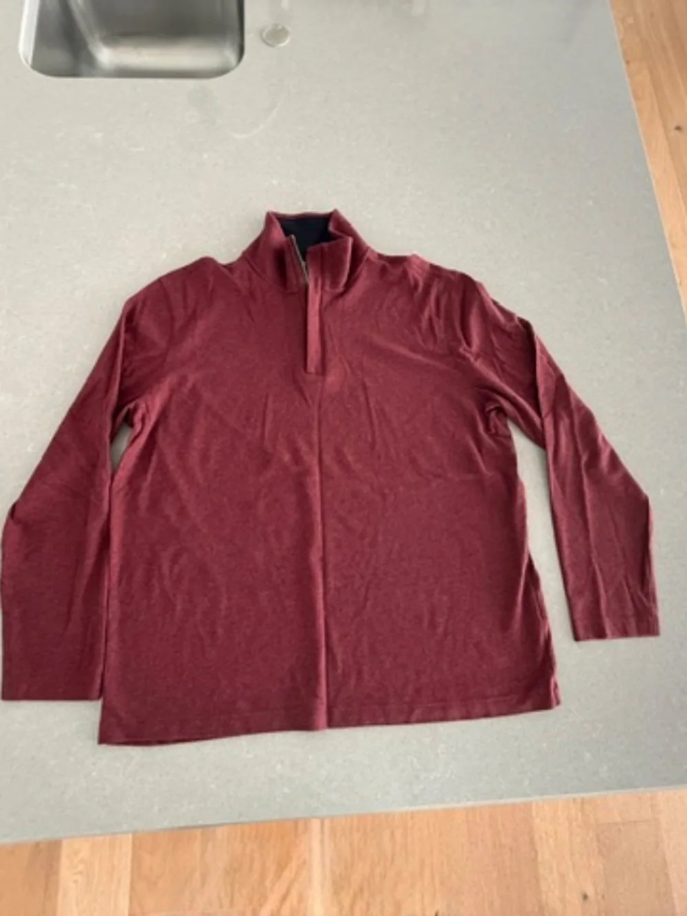 Men's XL Banana Republic Luxury Touch Half-Zip Maroon 1/4 Zip Shirt Barely worn
